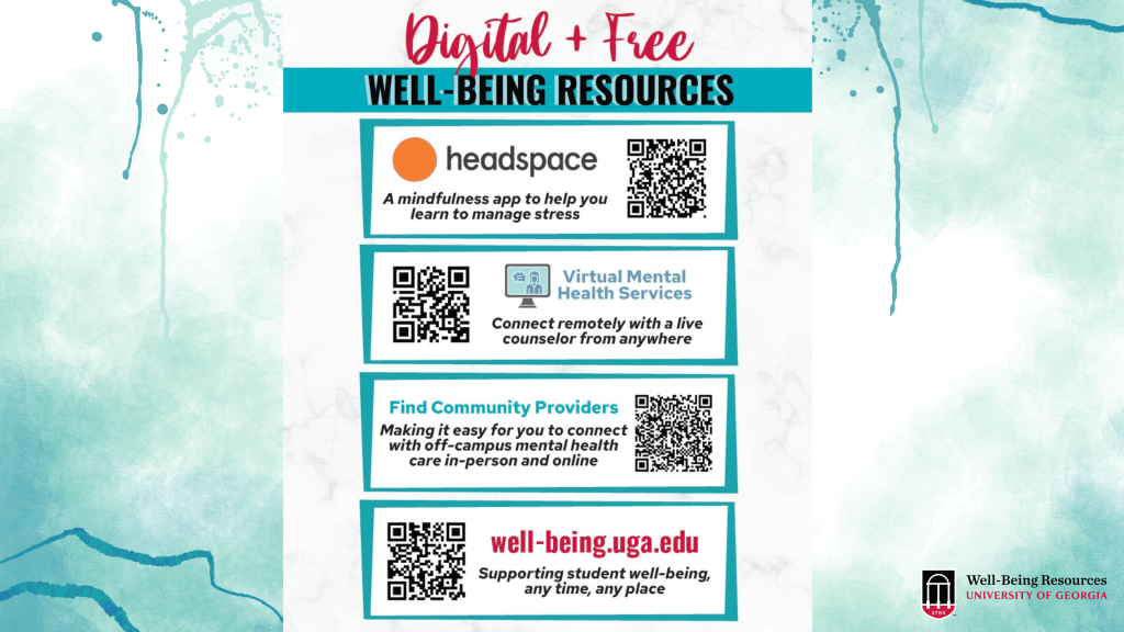 Well-Being Resources Infographic For Screens